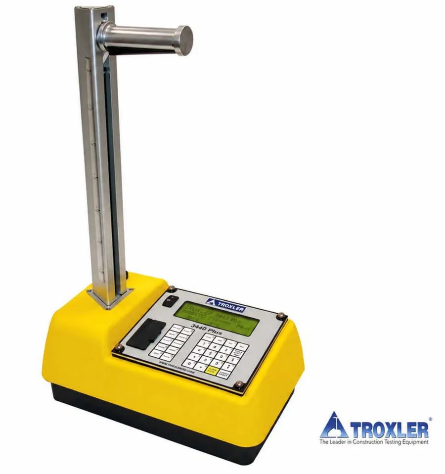 Yellow digital testing instrument with vertical probe