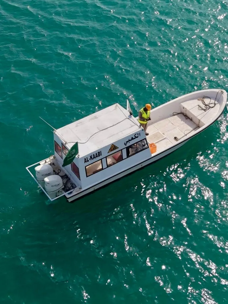 Survey boat on open water