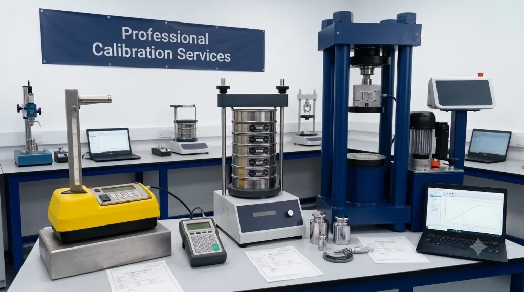 Precision micrometer measuring an industrial steel beam